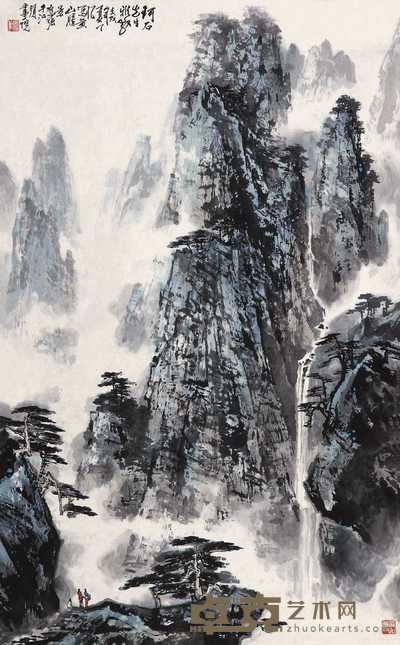 杜应强 山水 立轴 59×96cm